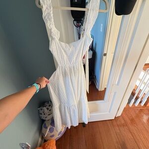 White Tie Back Dress